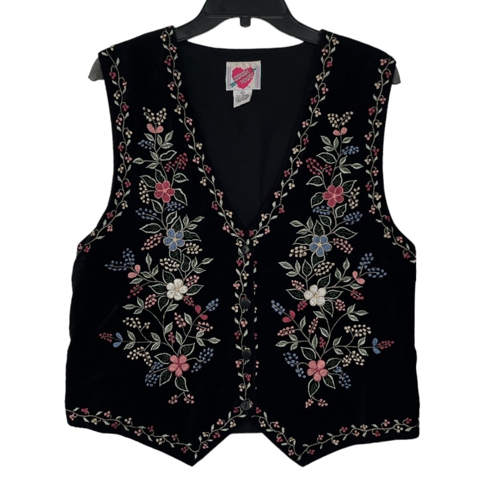 Vintage Keren Hart Velour Vest